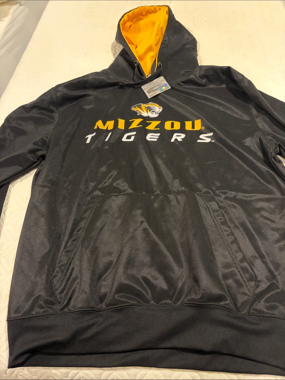 Stadium Athletics Mizzou Tigers Black Hoodie with Gold Lined Hood